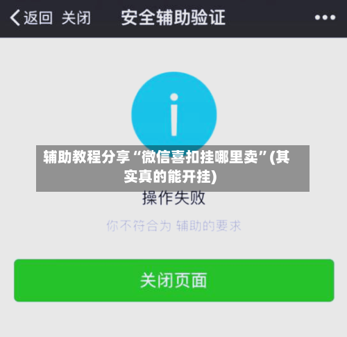 辅助教程分享“微信喜扣挂哪里卖”(其实真的能开挂)-第1张图片