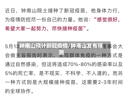 钟南山预计新冠疫情/钟南山发布预测-第1张图片