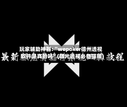 玩家辅助神器:“wepoker德州透视软件是真的吗	”(曝光透视必备猫腻)-第1张图片