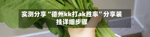实测分享“德州kk打ak胜率	”分享装挂详细步骤-第1张图片