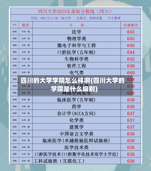 四川的大学学院怎么样啊(四川大学的学院是什么级别)-第1张图片