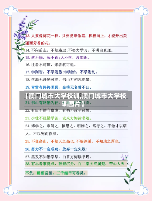 【澳门城市大学校训,澳门城市大学校训图片】-第1张图片