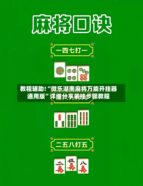 教程辅助!“微乐湖南麻将万能开挂器通用版	”详细分享装挂步骤教程-第1张图片