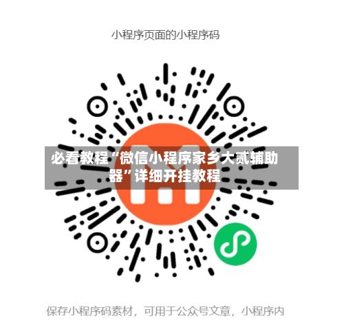 必看教程“微信小程序家乡大贰辅助器”详细开挂教程-第1张图片