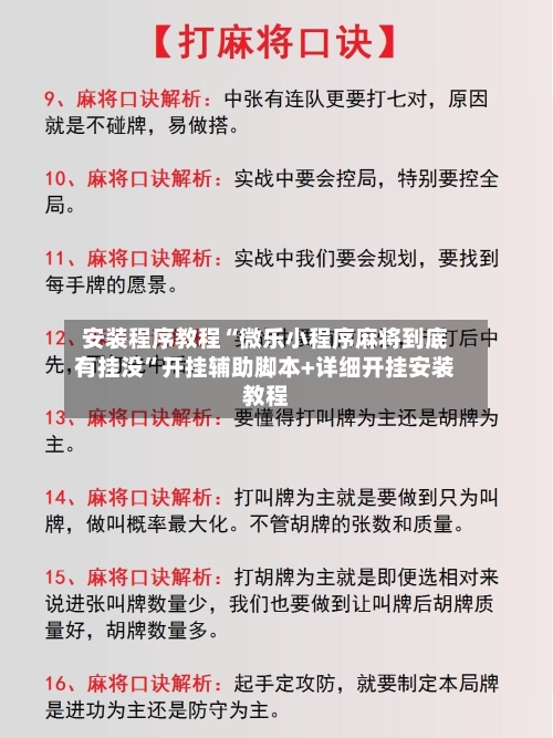 安装程序教程“微乐小程序麻将到底有挂没	”开挂辅助脚本+详细开挂安装教程-第1张图片