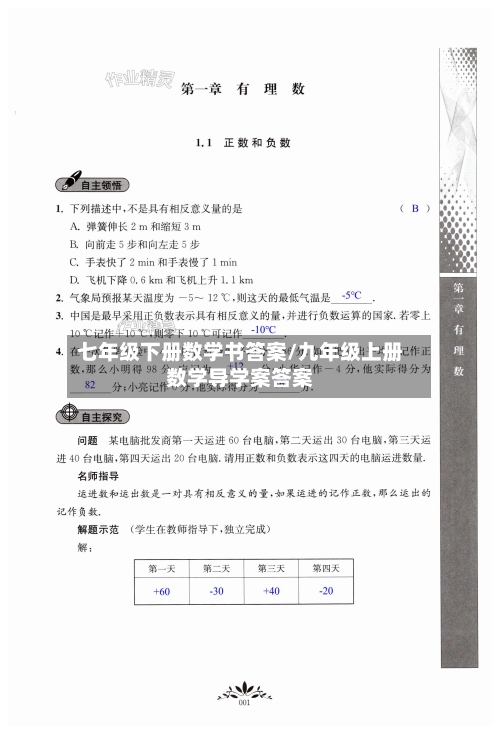 七年级下册数学书答案/九年级上册数学导学案答案-第1张图片