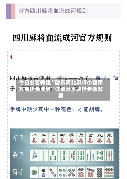 今日必看教程“微乐河北麻将小程序万能挂免费版	”详细分享装挂步骤教程-第1张图片
