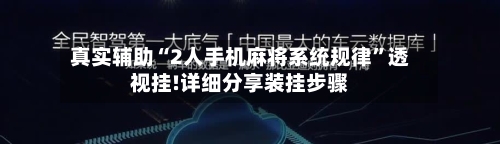 真实辅助“2人手机麻将系统规律	”透视挂!详细分享装挂步骤-第1张图片