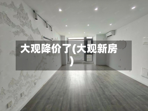 大观降价了(大观新房)-第1张图片