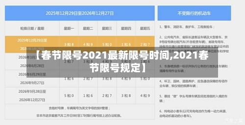 【春节限号2021最新限号时间,2021春节限号规定】-第1张图片