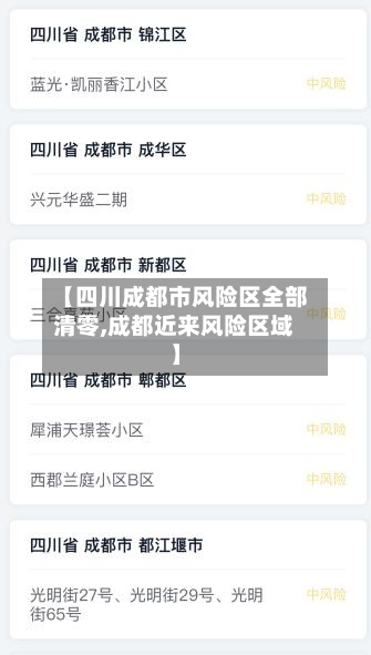 【四川成都市风险区全部清零,成都近来风险区域】-第1张图片
