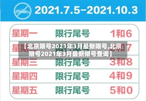 【北京限号2021年3月最新限号,北京限号2021年3月最新限号查询】-第1张图片