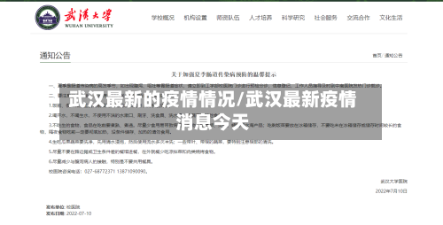 武汉最新的疫情情况/武汉最新疫情消息今天-第1张图片